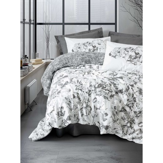 Mijolnir Komplet pościeli renforcé &quot;Florva&quot; w kolorze biało-antracytowym ze sklepu Limango Polska w kategorii Pościele - zdjęcie 187752142