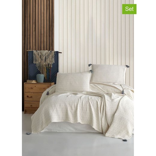 Mijolnir 3-częściowy zestaw &quot;Hermes&quot; w kolorze kremowo-antracytowym ze sklepu Limango Polska w kategorii Tekstylia - zdjęcie 187752171