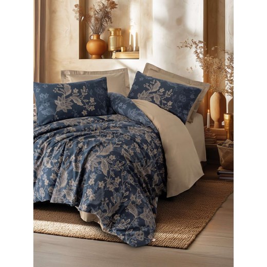 Mijolnir Komplet pościeli satynowej &quot;Noctelle&quot; w kolorze granatowo-beżowym ze sklepu Limango Polska w kategorii Pościele - zdjęcie 187752282