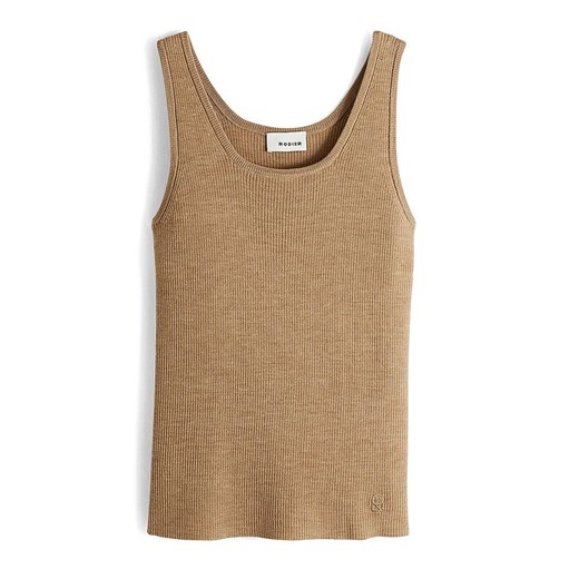 Rodier Wełniany top w kolorze jasnobrązowym Rodier XL Limango Polska wyprzedaż
