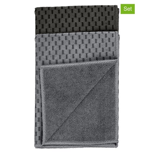 Wenko Ściereczki (2 szt.) &quot;Miko&quot; w kolorze szaro-czarnym do naczyń - 60 x 40 cm ze sklepu Limango Polska w kategorii Ścierki kuchenne - zdjęcie 187753602