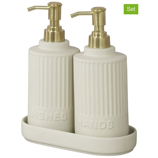 Wenko 3-częściowy zestaw w kolorze kremowym ze sklepu Limango Polska w kategorii Dozowniki do mydła - zdjęcie 187753653