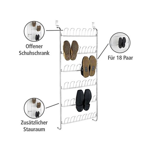 Wenko Regał w kolorze srebrnym na buty - 59 x 151 x 14 cm Wenko onesize okazja Limango Polska