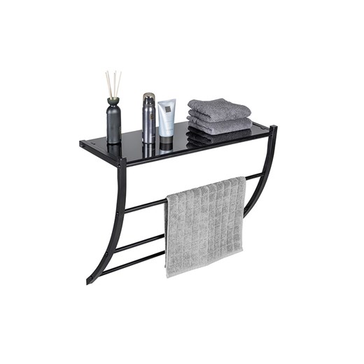 Wenko Regał ścienny &quot;Tarderia&quot; w kolorze czarnym - 56 x 46 x 21,5 cm ze sklepu Limango Polska w kategorii Regały i witryny - zdjęcie 187755191