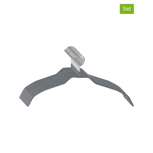Wenko Wieszaki (20 szt.) &quot;Alessia&quot; w kolorze szarym na ubrania - 41 x 21,5 x 0,5 cm ze sklepu Limango Polska w kategorii Szafy - zdjęcie 187756161