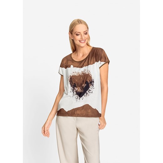 Heine Koszulka w kolorze biało-jasnobrązowym ze sklepu Limango Polska w kategorii Bluzki damskie - zdjęcie 187757454