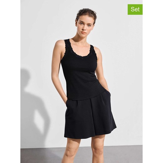 Les Lunes Topy (2 szt.) &quot;Maala&quot; w kolorze czarnym Les Lunes M okazja Limango Polska