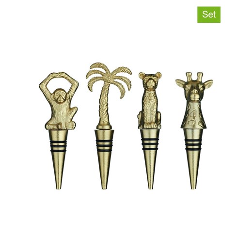 BarCraft Zatyczki (4 szt.) w kolorze złotym do butelek - wys. 12,5 cm ze sklepu Limango Polska w kategorii Naczynia - zdjęcie 187758584