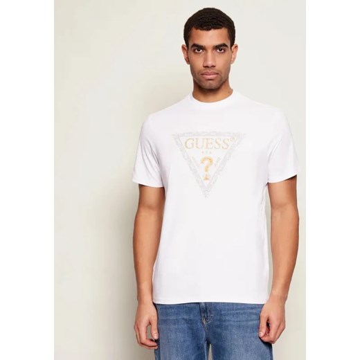 GUESS T-shirt GOLDEN TRIANGLE | Regular Fit ze sklepu Gomez Fashion Store w kategorii T-shirty męskie - zdjęcie 187759423
