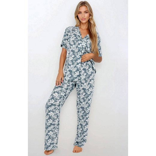 Rozpinana piżama damska Jasmine Mohito, Kolor zielony-wzór, Rozmiar S, Momenti per me ze sklepu Intymna w kategorii Piżamy damskie - zdjęcie 187762184