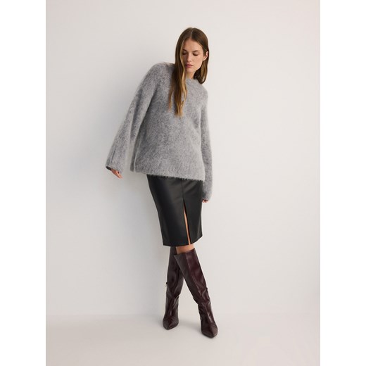 Reserved - Spódnica z imitacji skóry - czarny Reserved M okazyjna cena Reserved