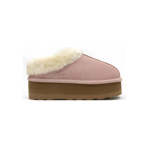 Clarks Skórzane kapcie w kolorze jasnoróżowym ze sklepu Limango Polska w kategorii Kapcie damskie - zdjęcie 187762680