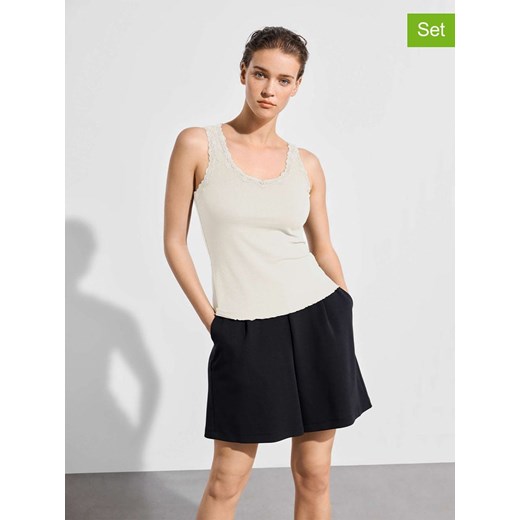 Les Lunes Topy (2 szt.) &quot;Maala&quot; w kolorze beżowym ze sklepu Limango Polska w kategorii Bluzki damskie - zdjęcie 187764141