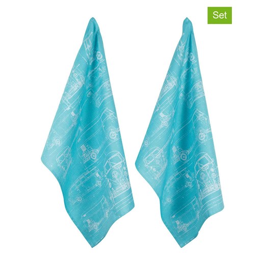 PAD Concept Ściereczki (2 szt.) &quot;Culture&quot; w kolorze turkusowym do naczyń - 70 x 50 cm ze sklepu Limango Polska w kategorii Ścierki kuchenne - zdjęcie 187765801