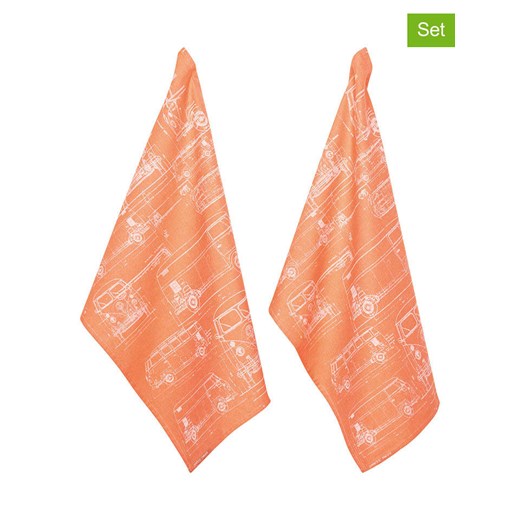 PAD Concept Ściereczki (2 szt.) &quot;Culture&quot; w kolorze pomarańczowym do naczyń - 70 x 50 cm ze sklepu Limango Polska w kategorii Ścierki kuchenne - zdjęcie 187765803