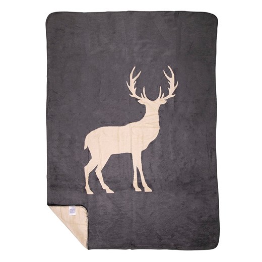 Mars &amp; More Pled &quot;Standing Deer&quot; w kolorze beżowo-szarym - 180 x 130 cm ze sklepu Limango Polska w kategorii Tekstylia - zdjęcie 187765921