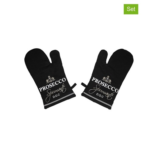 Mars &amp; More Rękawice kuchenne (2 szt.) w kolorze czarnym - 33 x 17 cm ze sklepu Limango Polska w kategorii Tekstylia kuchenne - zdjęcie 187765954