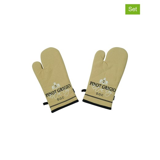 Mars &amp; More Rękawice kuchenne (2 szt.) &quot;Pinot Grigio&quot; w kolorze beżowym - 33 x 17 cm ze sklepu Limango Polska w kategorii Tekstylia kuchenne - zdjęcie 187765962
