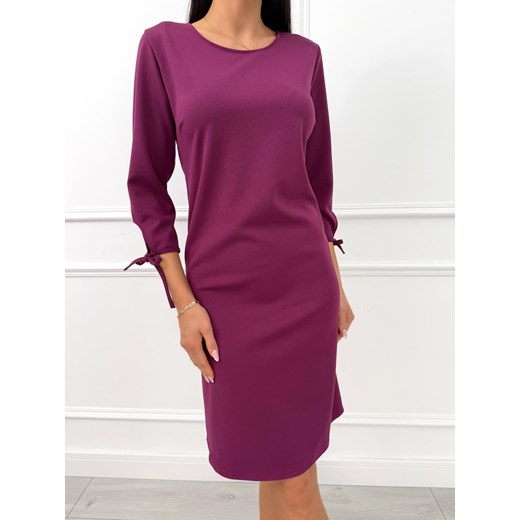 Fioletowa Klasyczna Sukienka ze sklepu ModnaKiecka.pl w kategorii Sukienki - zdjęcie 187766000