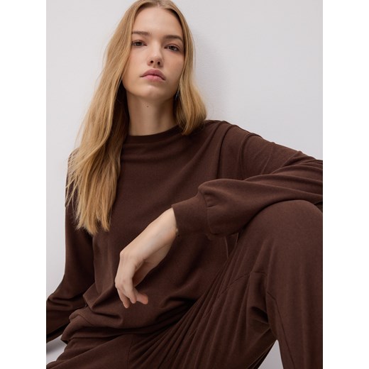 Reserved - Gładka bluza - brązowy ze sklepu Reserved w kategorii Bluzy damskie - zdjęcie 187766983