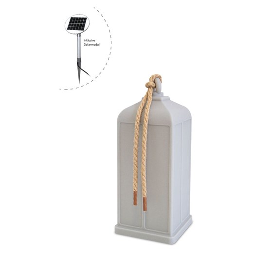 8 seasons Dekoracyjna lampa solarna LED w kolorze szarym - 19 x 45 cm ze sklepu Limango Polska w kategorii Oświetlenie - zdjęcie 187772120