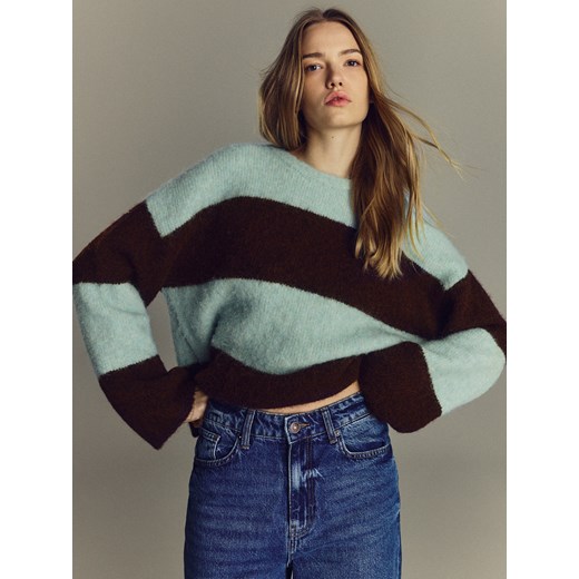 Reserved - Sweter z dodatkiem wełny - wielobarwny Reserved L Reserved