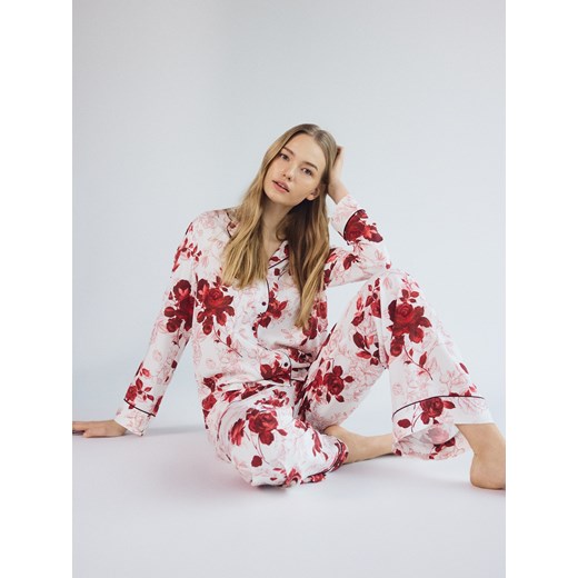 Reserved - Dwuczęściowa piżama we wzory - różowy ze sklepu Reserved w kategorii Piżamy damskie - zdjęcie 187773220