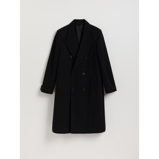Reserved - Długi płaszcz z wełną - czarny ze sklepu Reserved w kategorii Płaszcze męskie - zdjęcie 187774074
