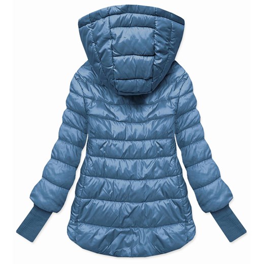 Krótka kurtka damska z dzianinowymi ściągaczami niebieska (P22/P3-6636-30S) Goodlookin.pl XXL (44) goodlookin.pl