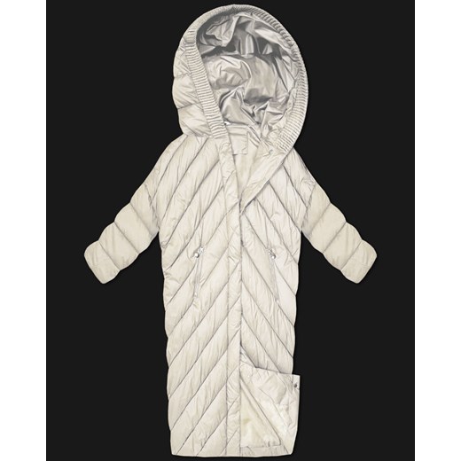 Kurtka zimowa typu nietoperz Minority ecru (P3-6026-12) ze sklepu goodlookin.pl w kategorii Kurtki damskie - zdjęcie 187774262