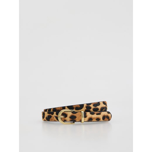 Reserved - Skórzany pasek z włosiem - wielobarwny ze sklepu Reserved w kategorii Paski damskie - zdjęcie 187774352