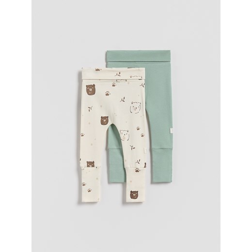 Reserved - Bawełniane spodnie 2 pack - złamana biel ze sklepu Reserved w kategorii Odzież dla niemowląt - zdjęcie 187774394