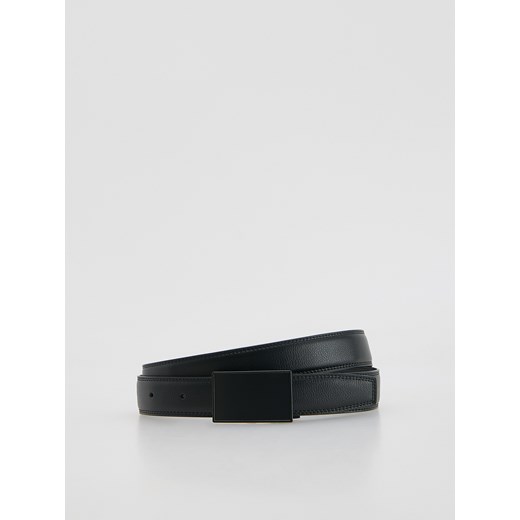 Reserved - Skórzany pasek z klamrą - czarny Reserved M Reserved