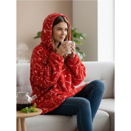 Sinsay - Bluza snuddie - czerwony ze sklepu Sinsay w kategorii Bluzy damskie - zdjęcie 187775112