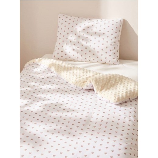 Sinsay - Zestaw minky: kołderka i poduszka z lekkim wypełnieniem - kremowy ze sklepu Sinsay w kategorii Pościel dziecięca - zdjęcie 187775121