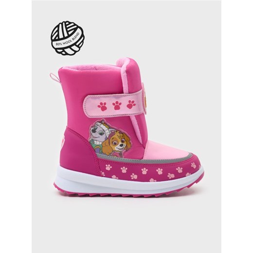 Sinsay - Ocieplane śniegowce zapinane na rzep z wełnianą wyściółką PAW Patrol - różowy ze sklepu Sinsay w kategorii Buty zimowe dziecięce - zdjęcie 187775143