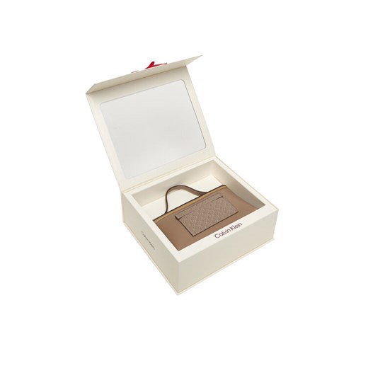Kosmetyczka Calvin Klein Emblem Aop Beauty Case Giftset LV04F1102G Brązowy ze sklepu eobuwie.pl w kategorii Kosmetyczki - zdjęcie 187775383