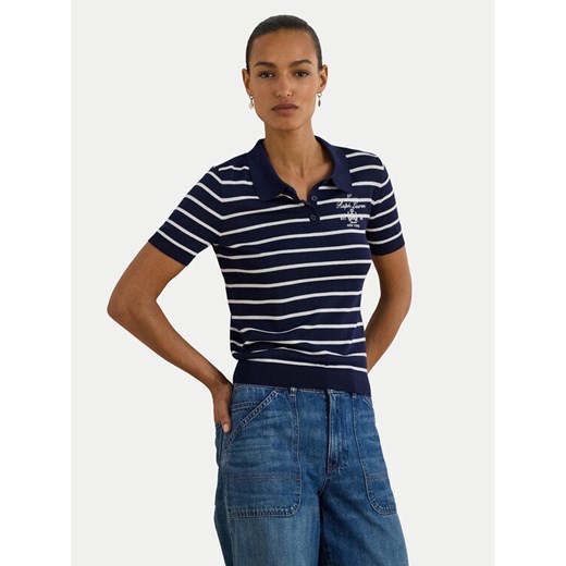 LAUREN RALPH LAUREN Polo 200P03506002 Granatowy Slim Fit ze sklepu MODIVO w kategorii Bluzki damskie - zdjęcie 187775952