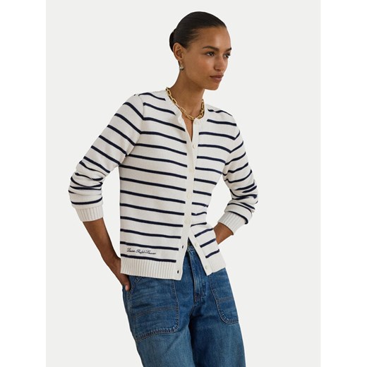 LAUREN RALPH LAUREN Kardigan 200P03495001 Biały Slim Fit ze sklepu MODIVO w kategorii Swetry damskie - zdjęcie 187775954