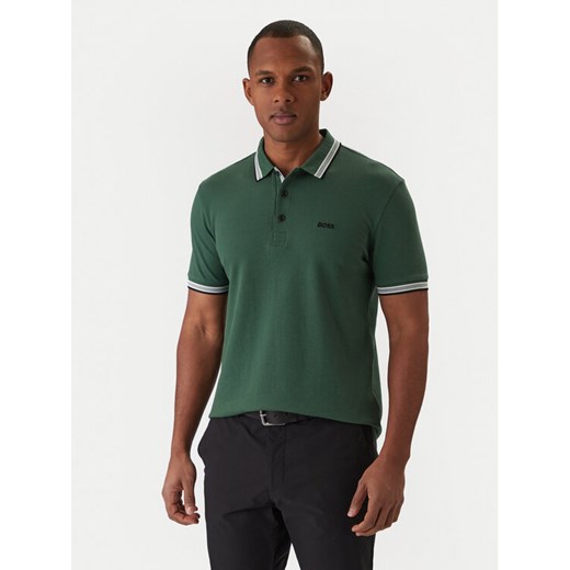 BOSS Polo Paddy 50469055 Zielony Regular Fit ze sklepu MODIVO w kategorii T-shirty męskie - zdjęcie 187775962
