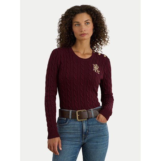 LAUREN RALPH LAUREN Sweter 200932223015 Bordowy Slim Fit ze sklepu MODIVO w kategorii Swetry damskie - zdjęcie 187775993