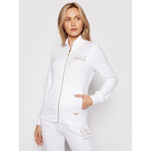 EA7 Emporio Armani Bluza 8NTM43 TJ9RZ 1100 Biały Regular Fit ze sklepu MODIVO w kategorii Bluzy damskie - zdjęcie 187776033