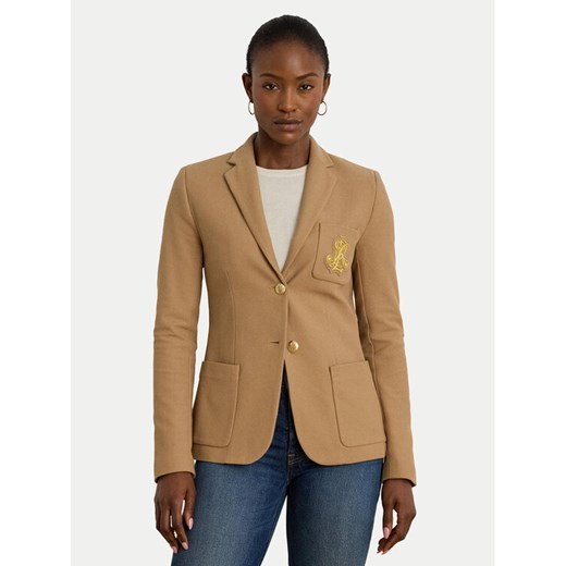 LAUREN RALPH LAUREN Marynarka 200797305018 Beżowy Slim Fit ze sklepu MODIVO w kategorii Marynarki damskie - zdjęcie 187776052
