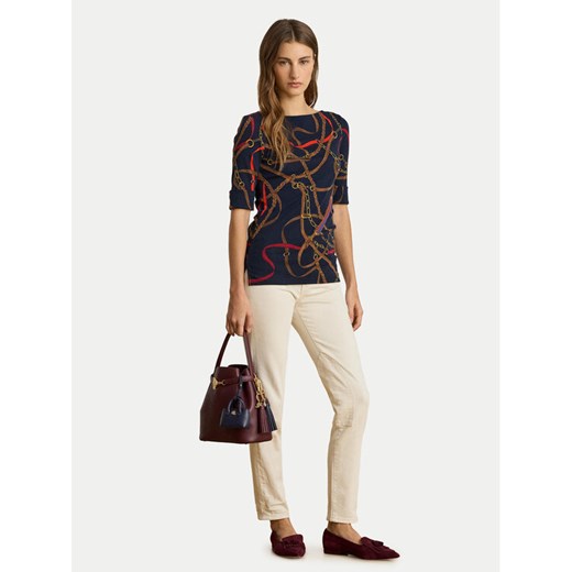 LAUREN RALPH LAUREN Bluzka 200P03722001 Granatowy Slim Fit ze sklepu MODIVO w kategorii Bluzki damskie - zdjęcie 187776062