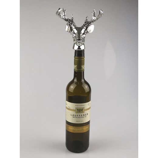 AM Design Korek &quot;Jeleń&quot; w kolorze srebrnym do butelki - wys. 14 x Ø 12 cm ze sklepu Limango Polska w kategorii Naczynia - zdjęcie 187777032