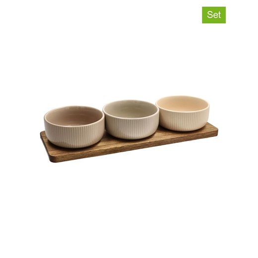 Tognana 4-częściowy zestaw w kolorze brązowo-beżowym - dł. 32 cm ze sklepu Limango Polska w kategorii Misy i tace dekoracyjne - zdjęcie 187777121