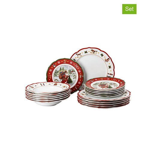 Hutschenreuther 18-częściowy zestaw &quot;Happy Wintertime&quot; w kolorze biało-czerwonym ze sklepu Limango Polska w kategorii Naczynia - zdjęcie 187777151