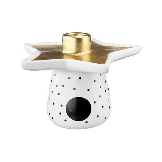 GILDE Świecznik &quot;Star&quot; w kolorze złoto-białym - 12 x 12 x 9 cm ze sklepu Limango Polska w kategorii Świeczniki - zdjęcie 187777214