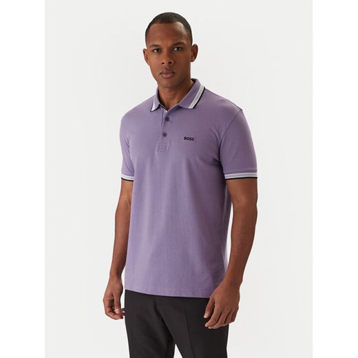 BOSS Polo Paddy 50469055 Fioletowy Regular Fit ze sklepu MODIVO w kategorii T-shirty męskie - zdjęcie 187778281