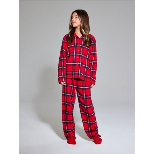 Sinsay - Piżama flanelowa w kratę - czerwony ze sklepu Sinsay w kategorii Piżamy dziecięce - zdjęcie 187778862